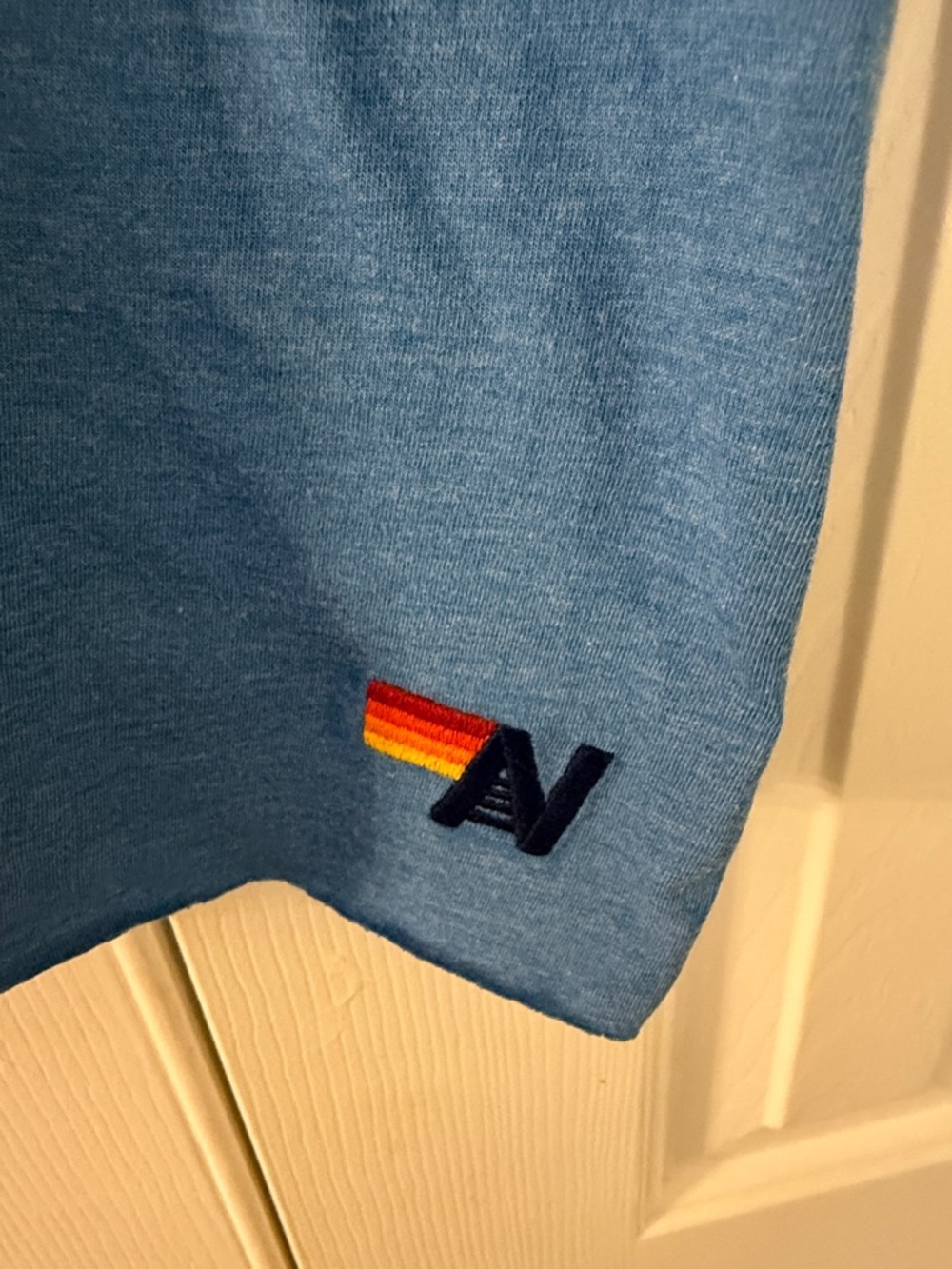 Aviator Nation Sky Blue Tee with Rainbow Patch Small - Picture 3 of 6